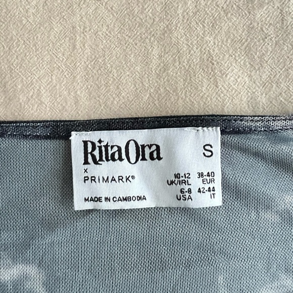Rita Ora x Primark Long Sleeve Sheer Top in Navy Tie Dye in size S - Picture 3 of 8